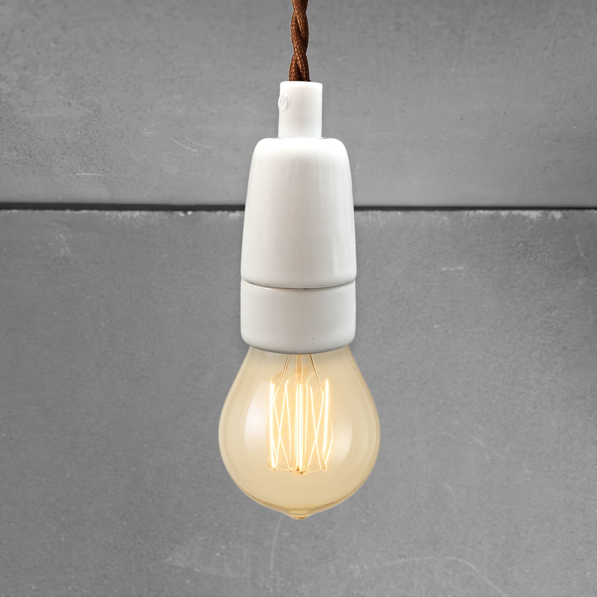 white porcelain hanging E14 lamp holder, 30x60mm