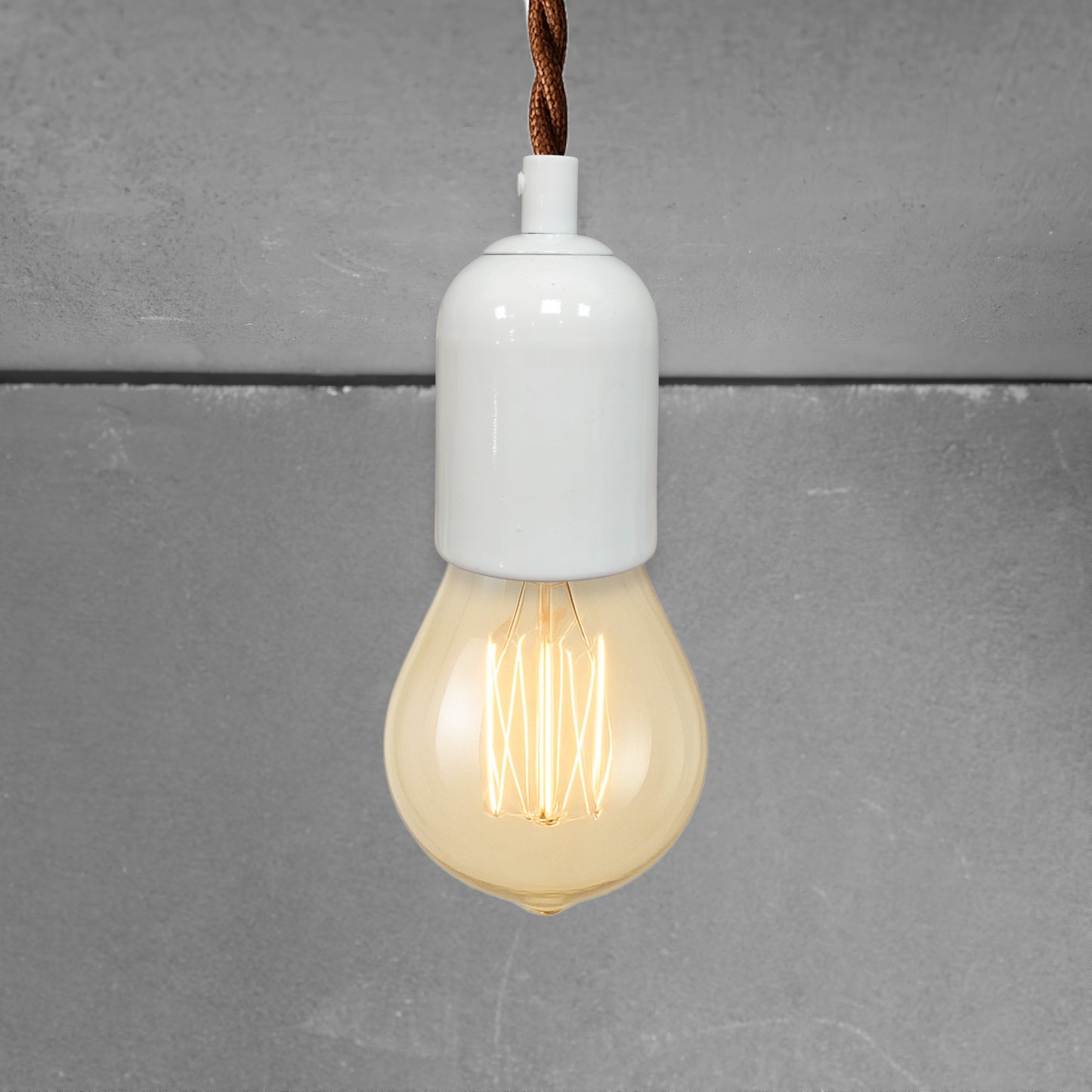 white porcelain hanging E27 lamp holder, 50x95mm