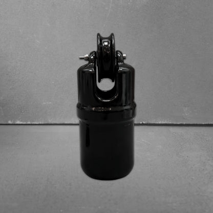 black porcelain counterweight for light fixture, side