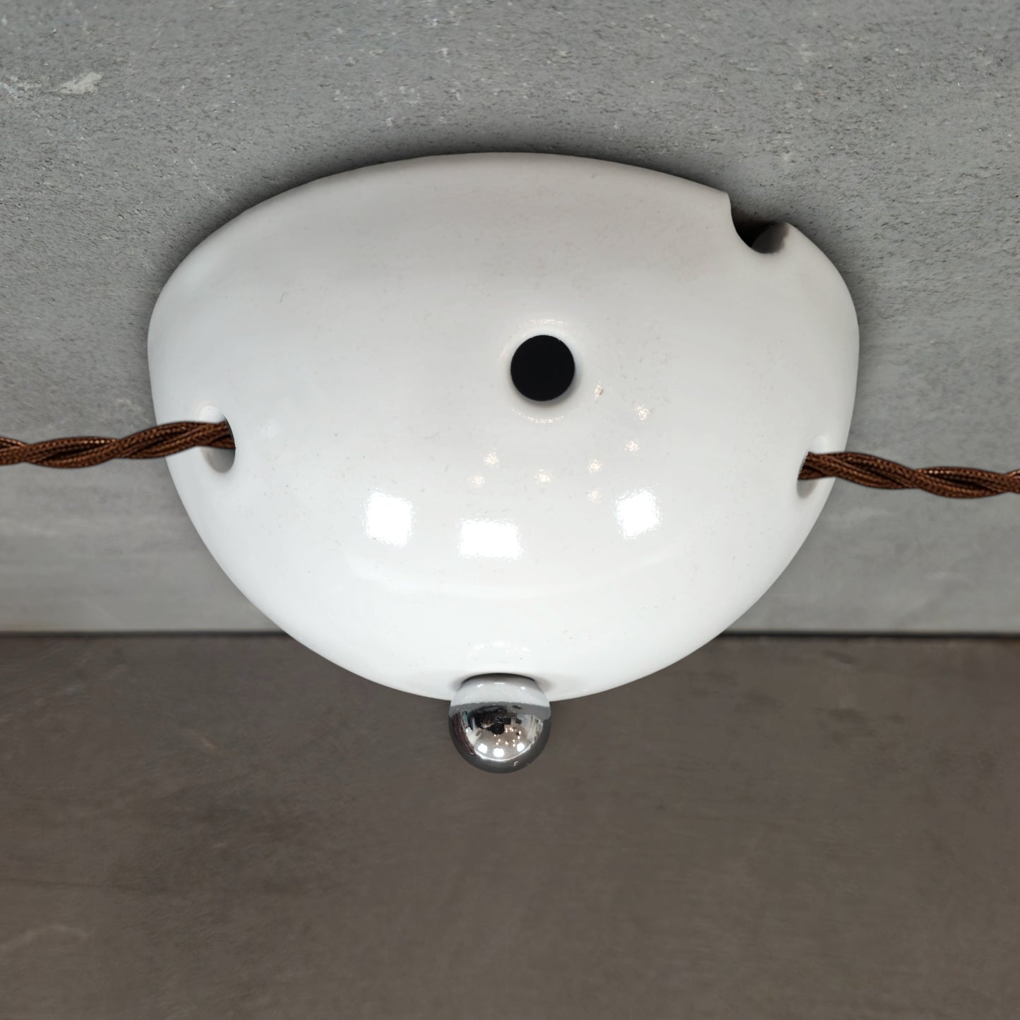 white porcelain multihole ceiling rose 125x65mm, angled