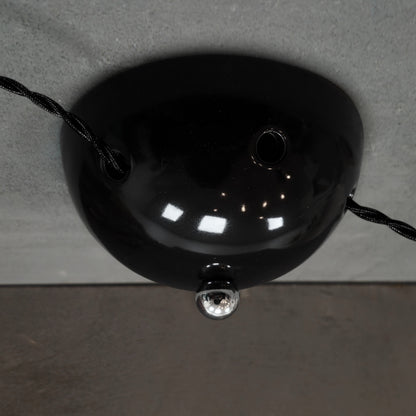 black porcelain multihole ceiling rose 125x65mm, angled