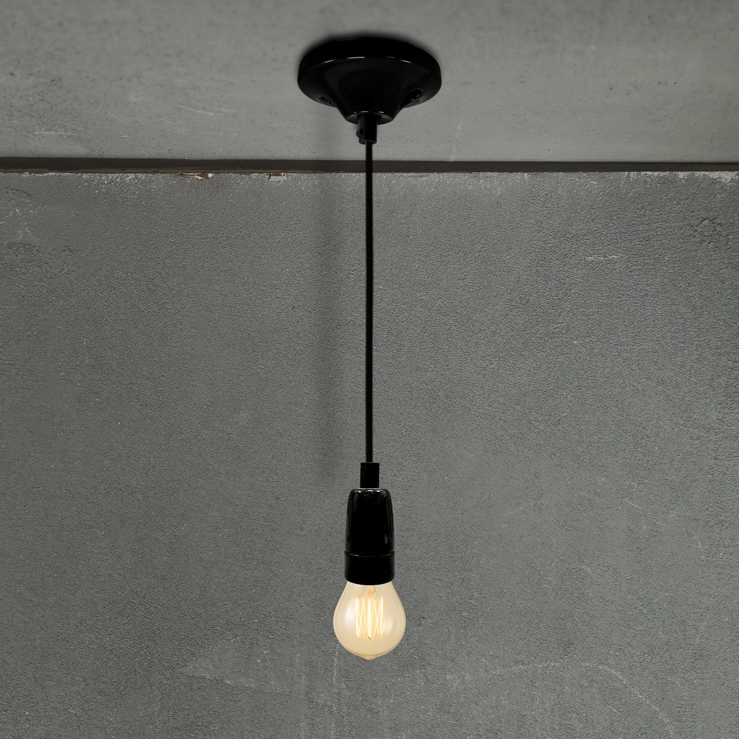 black porcelain E14 pendant light set
