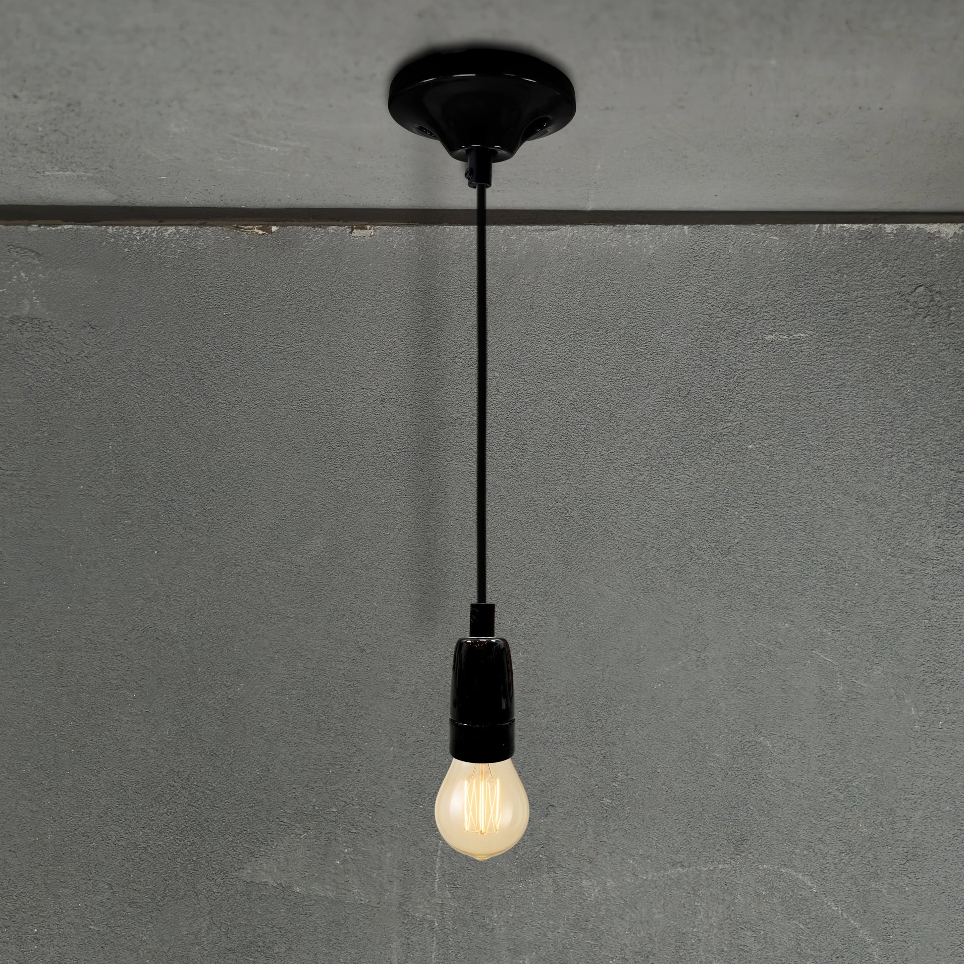 black porcelain E14 pendant light set