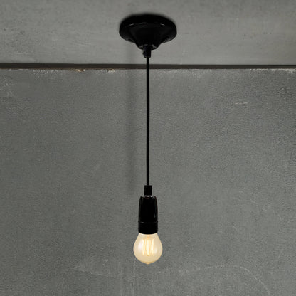 black porcelain E14 pendant light set