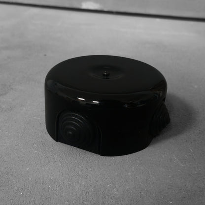 black porcelain junction box, 90x45mm, angled