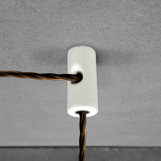 White porcelain cable decentraliser, surface-mount, wired