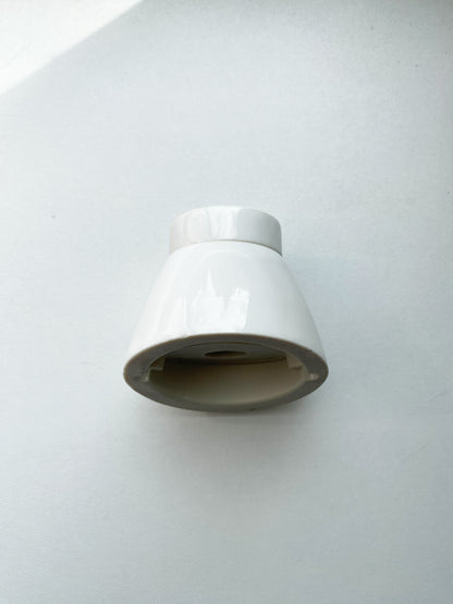 Porcelain Inclined Lamp Holder E27 Vintage Loft Retro Cottage Ceramic White