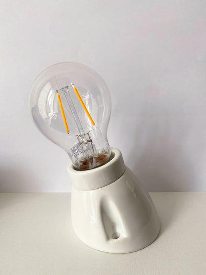 Porcelain Inclined Lamp Holder E27 Vintage Loft Retro Cottage Ceramic White
