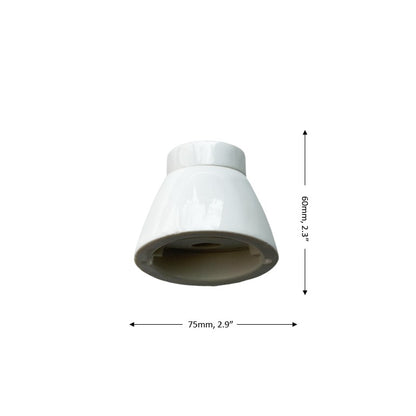 Porcelain Inclined Lamp Holder E27 Vintage Loft Retro Cottage Ceramic White
