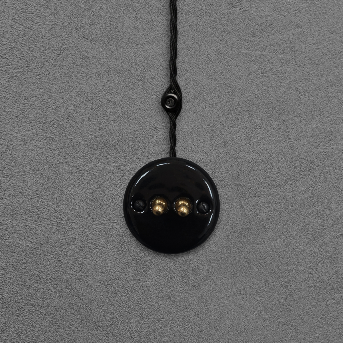 Surface Mount 2-Gang Toggle Roller Shutter Switch Insert - Black Porcelain
