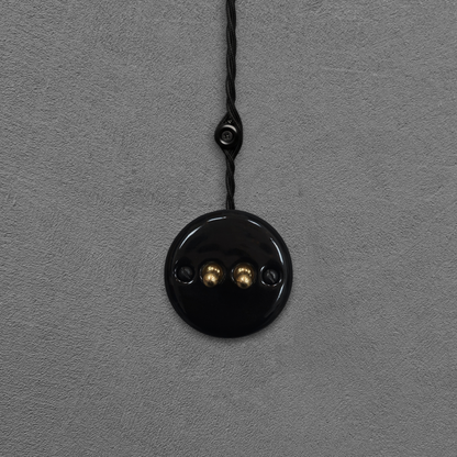 Surface Mount 2-Gang Toggle Roller Shutter Switch Insert - Black Porcelain