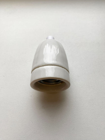 Porcelain Lamp Holder E27 Hanging Vintage Loft Retro Cottage Ceramic White