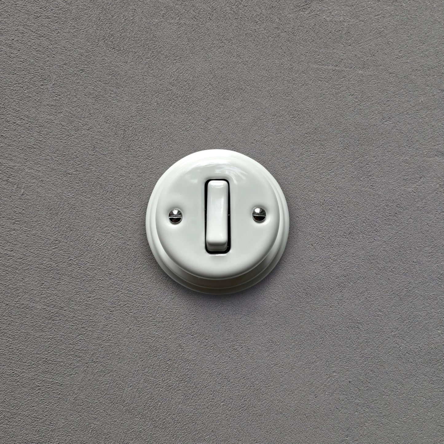 Surface-Mounting 1 Gang Two-Way Light Switch Porcelain Loft Retro Vintage Cottage Ceramic White