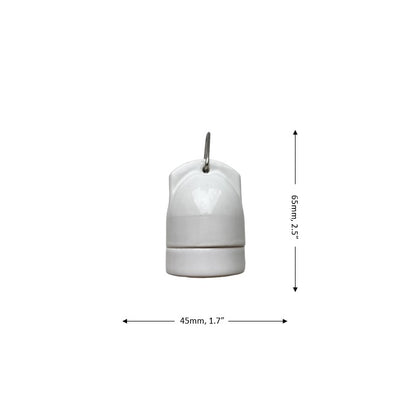 Hanging Lamp Holder Porcelain E27 Hanging Vintage Loft Retro Cottage Ceramic White
