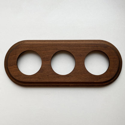 Wooden Loft Retro Triple Socket Frame For Flush Mounted Series Vintage Cottage Dark Wood