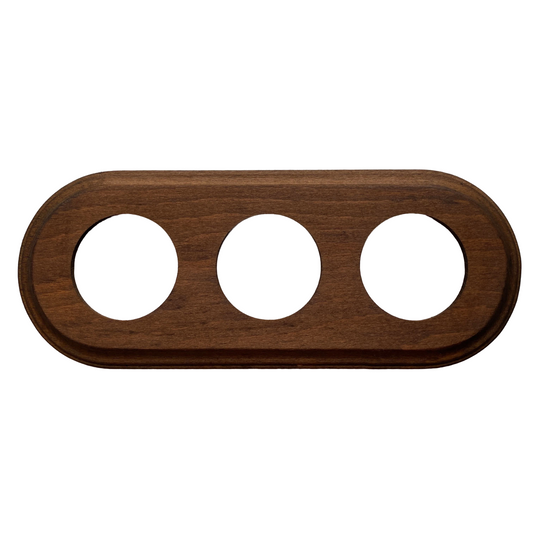 Wooden Loft Retro Triple Socket Frame For Flush Mounted Series Vintage Cottage Dark Wood