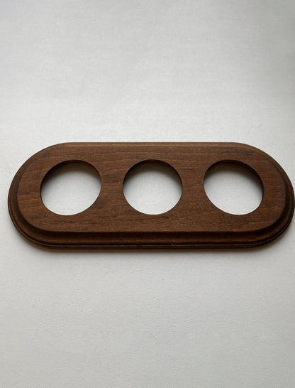 Wooden Loft Retro Triple Socket Frame For Flush Mounted Series Vintage Cottage Dark Wood