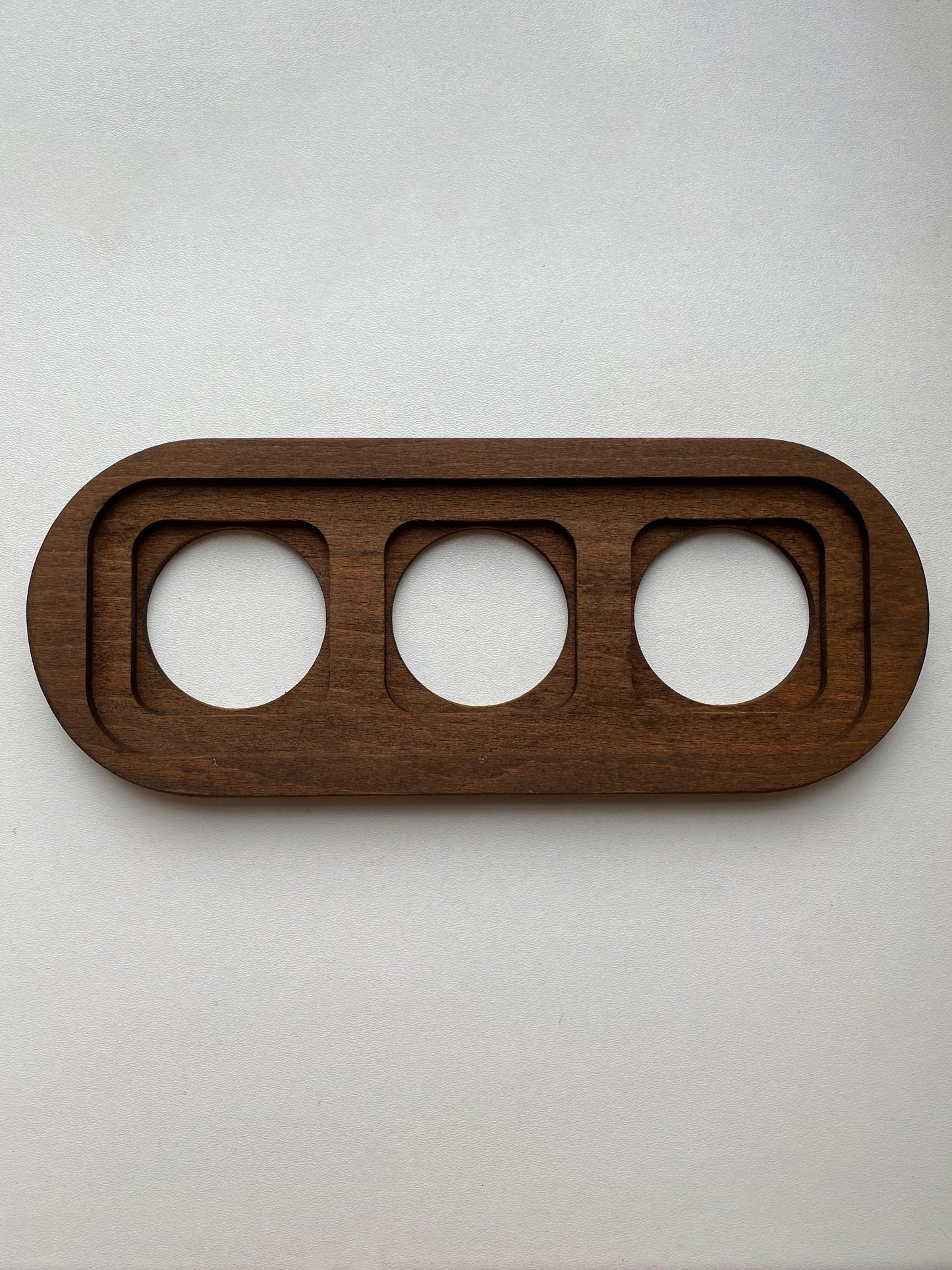 Wooden Loft Retro Triple Socket Frame For Flush Mounted Series Vintage Cottage Dark Wood