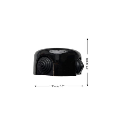 Porcelain Junction Box Loft Retro Cottage Ceramic Vintage Surface Mounting Black D90 x H45mm Black