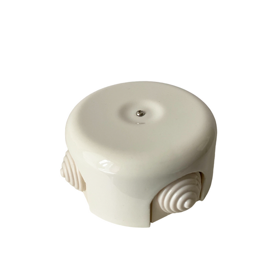 Porcelain Junction Box Loft Retro Cottage Ceramic Vintage Surface Mounting Black D90 x H45mm White