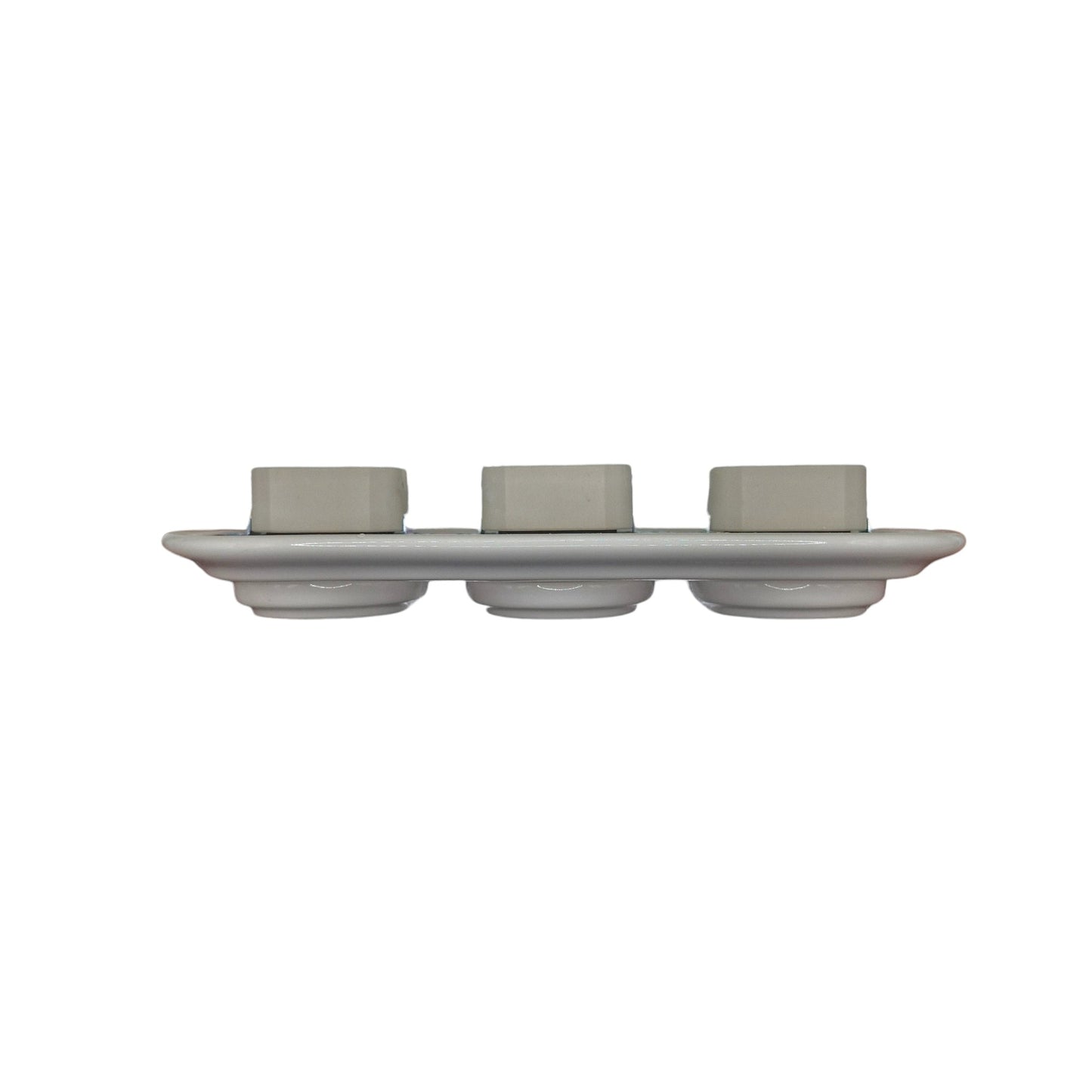 Triple Power Porcelain Socket – Retro Loft Style | Vintage Design, Flush-Mounted, French Socket in White Ceramic