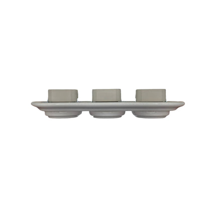 Triple Power Porcelain Socket – Retro Loft Style | Vintage Design, Flush-Mounted, French Socket in White Ceramic