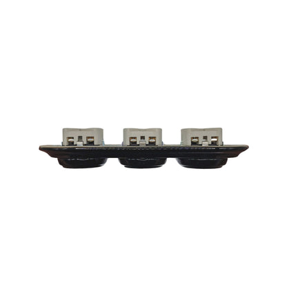 Triple Power Socket Porcelain Loft Retro Electrical German Schuko Flush-Mounting Vintage Cottage Ceramic Black