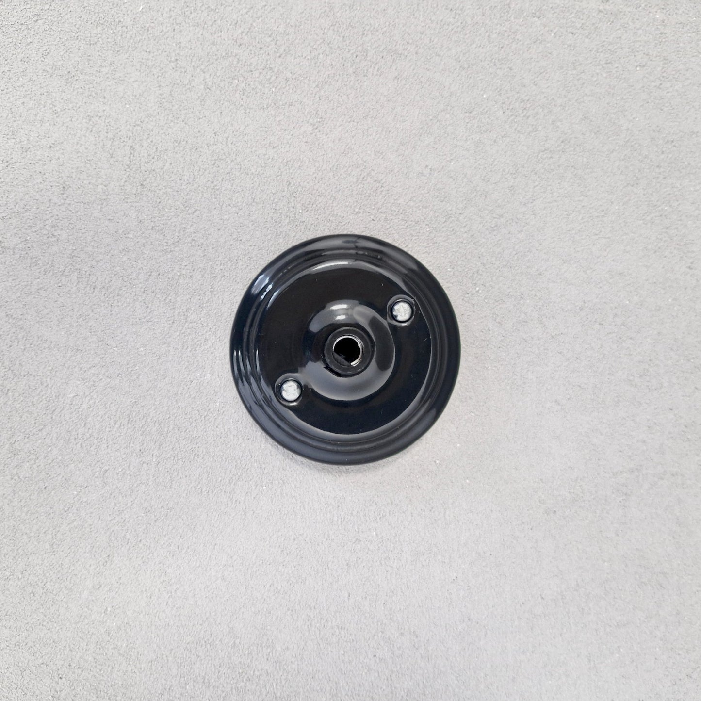 Ceiling Rose Flat Shape Porcelain Surface Mounting Vintage Loft Retro Cottage Ceramic Black