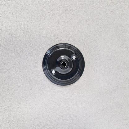 Ceiling Rose Flat Shape Porcelain Surface Mounting Vintage Loft Retro Cottage Ceramic Black