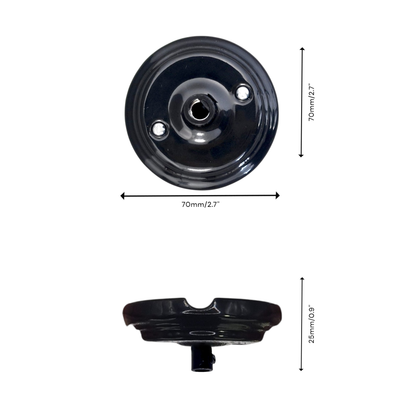 Ceiling Rose Flat Shape Porcelain Surface Mounting Vintage Loft Retro Cottage Ceramic Black