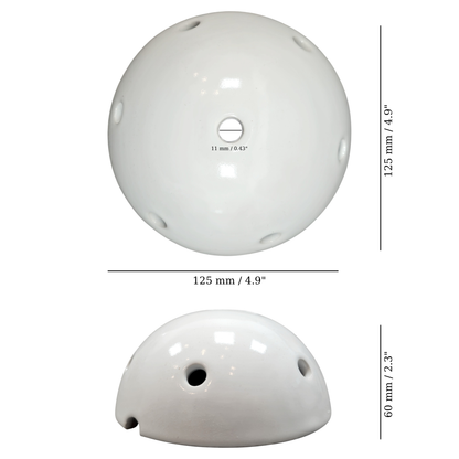 Surface Mount Multi-Hole Ceiling Rose in White Porcelain (D125 x H65mm)