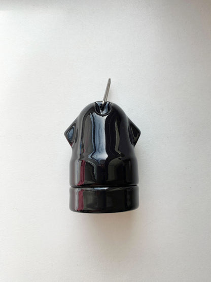 Hanging Lamp Holder Porcelain E27 Vintage Loft Retro Cottage Ceramic Black