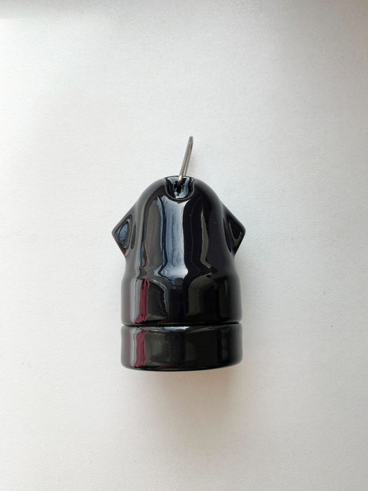 Hanging Lamp Holder Porcelain E27 Vintage Loft Retro Cottage Ceramic Black