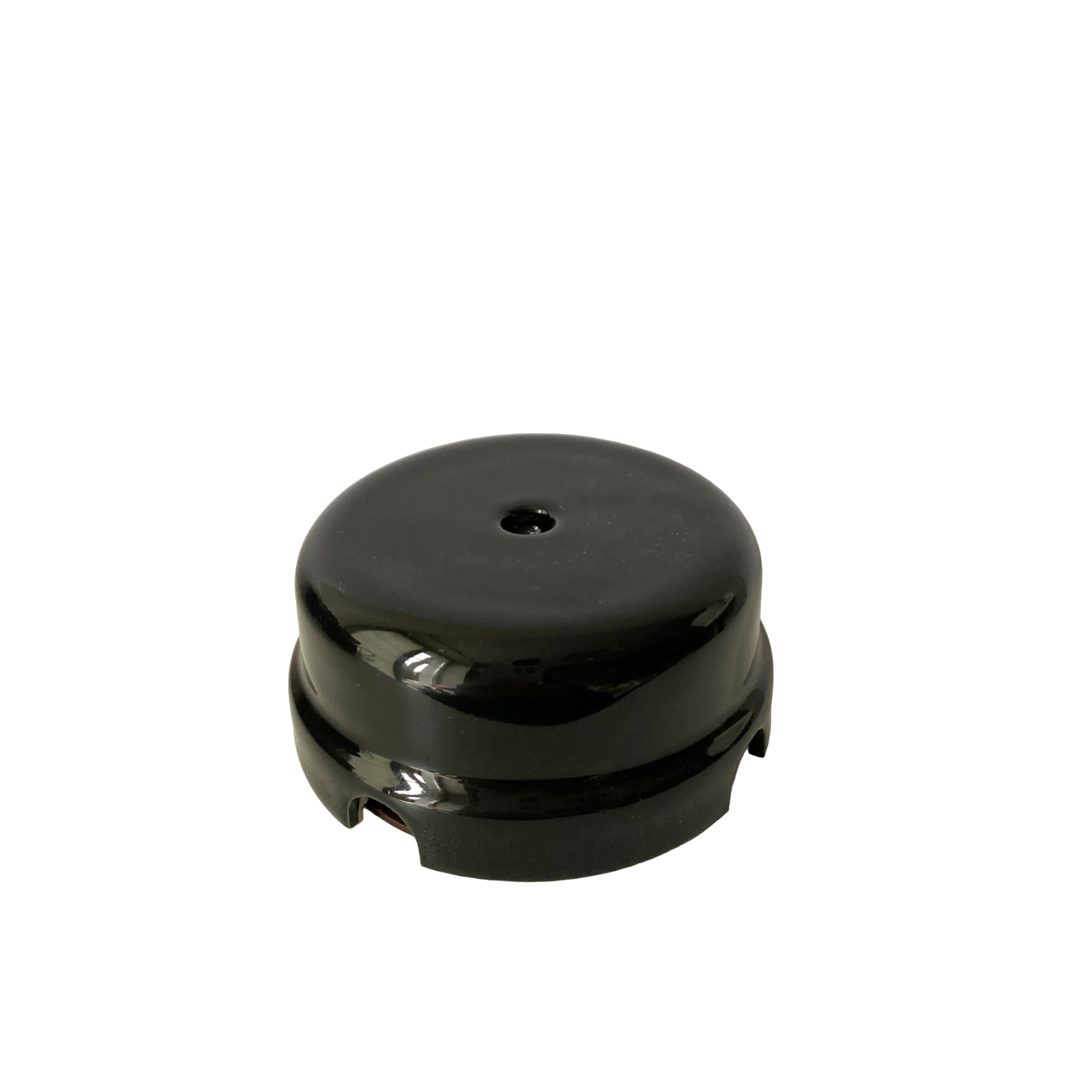 Porcelain Junction Box Vintage Loft Retro Cottage Ceramic Surface Mounting Black D78 x H35mm