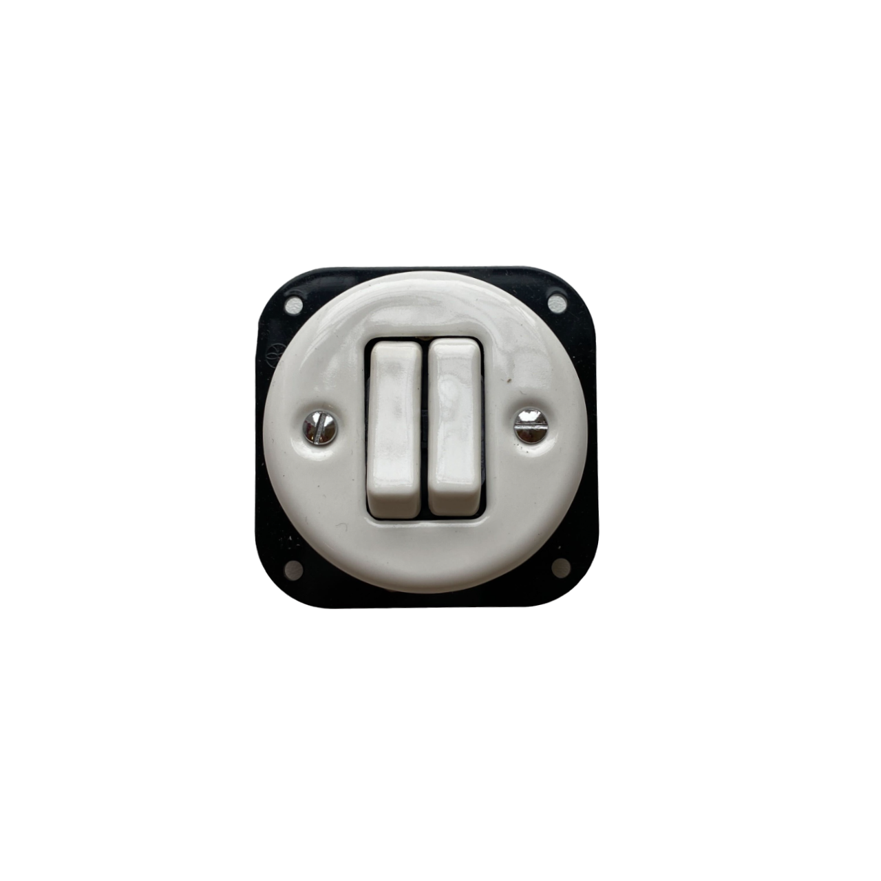 Light Switch Porcelain Loft Retro 2-gang Connection Inner Part Two-way Flush-Mounting Vintage Cottage Ceramic White