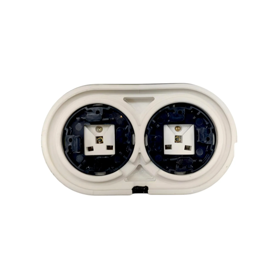 Double Power Socket Porcelain Loft Retro Electrical French Surface-Mounting Vintage Cottage Ceramic Black