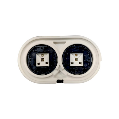 Double Power Socket Porcelain Loft Retro Electrical French Surface-Mounting Vintage Cottage Ceramic Black