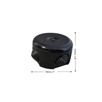 Porcelain Junction Box Loft Retro Vintage Cottage Ceramic Surface Mounting Black