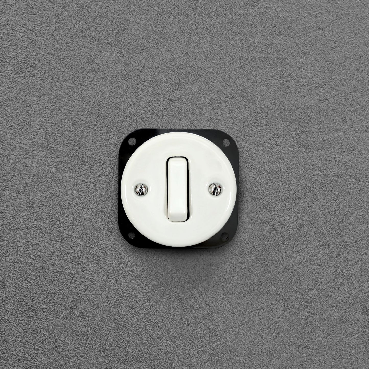 white porcelain 1gang2pole light switch insert, flush-mount