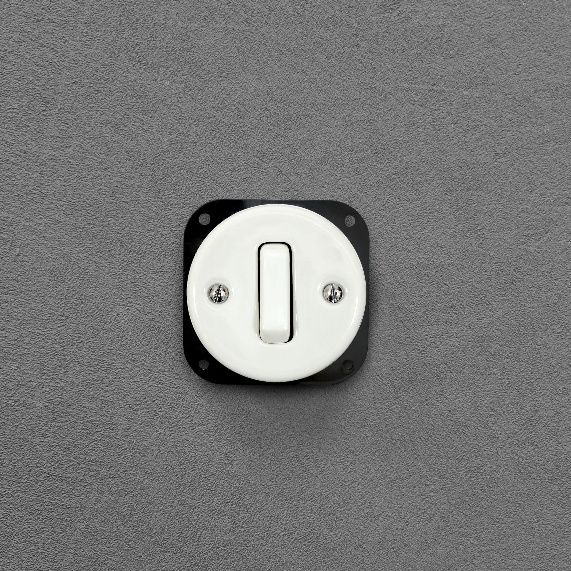 white porcelain 1gang2pole light switch insert, flush-mount