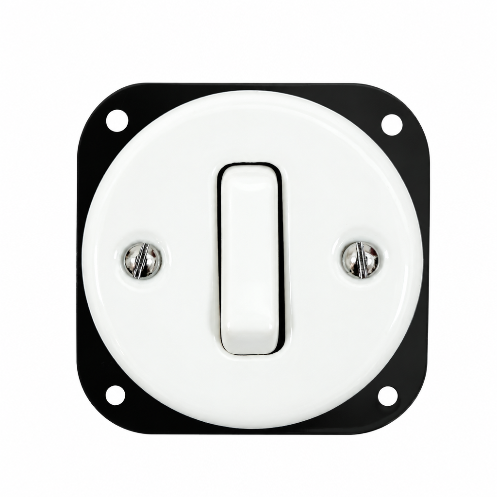 Flush Mount 1-Gang 2-Way Light Rocker Switch Insert - Single in White Porcelain