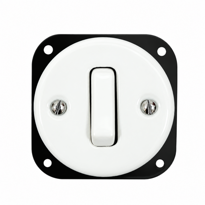 Flush Mount 1-Gang 2-Way Light Rocker Switch Insert - Single in White Porcelain