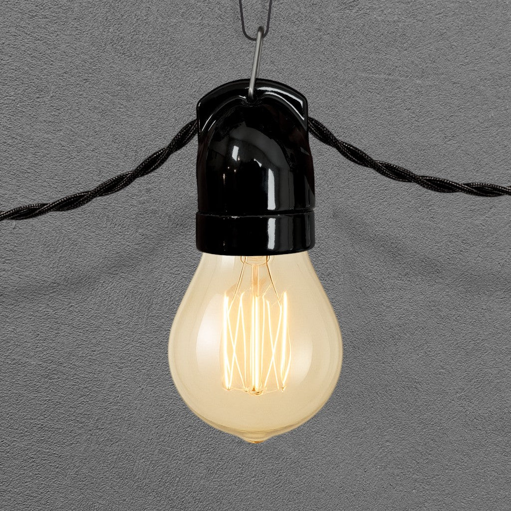 black porcelain hanging E27 lamp holder, 45x65mm