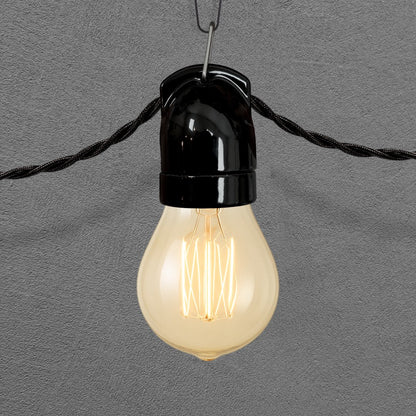 black porcelain hanging E27 lamp holder, 45x65mm