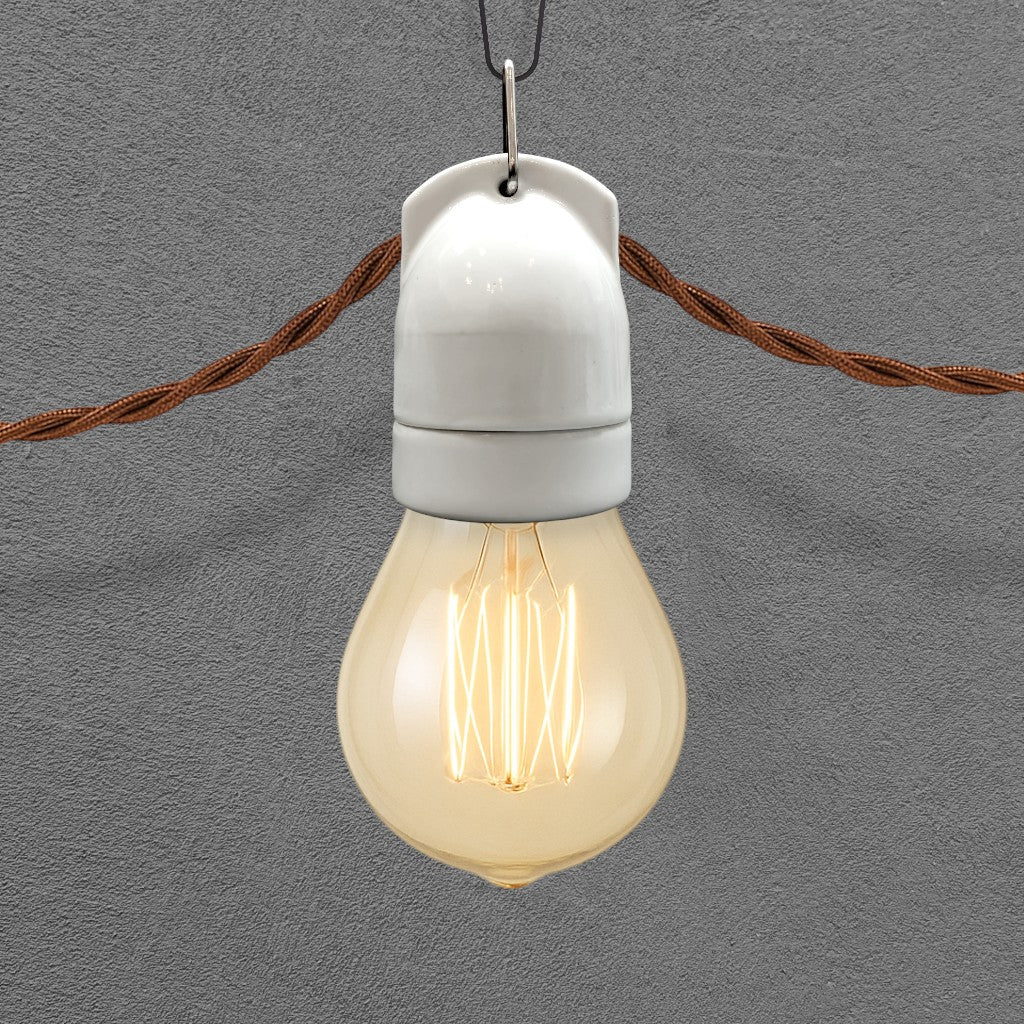 white porcelain hanging E27 lamp holder, 45x65mm