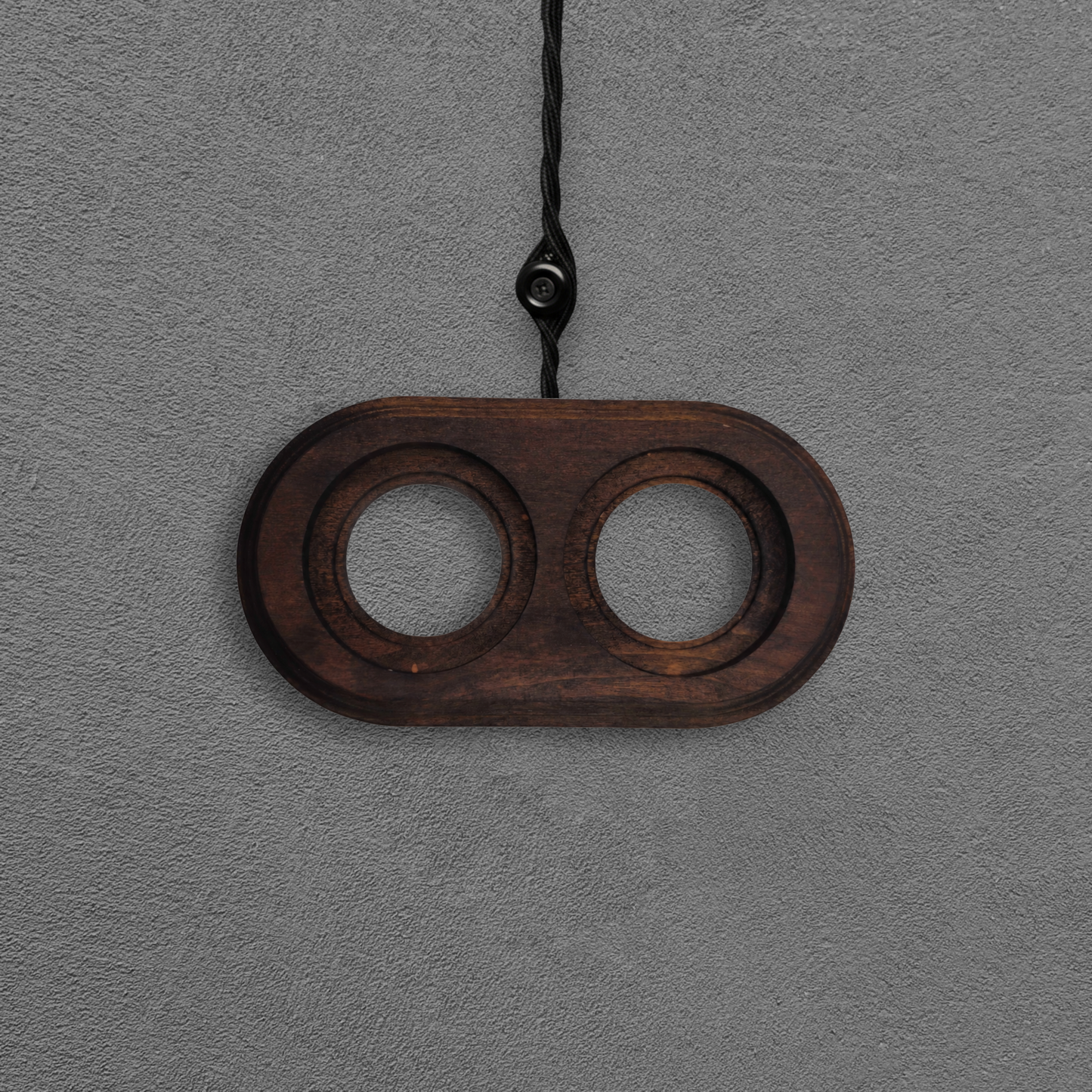 Surface Mount Socket and Switch Double Frame in Dark Brown