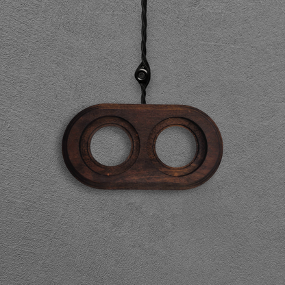 Surface Mount Socket and Switch Double Frame in Dark Brown