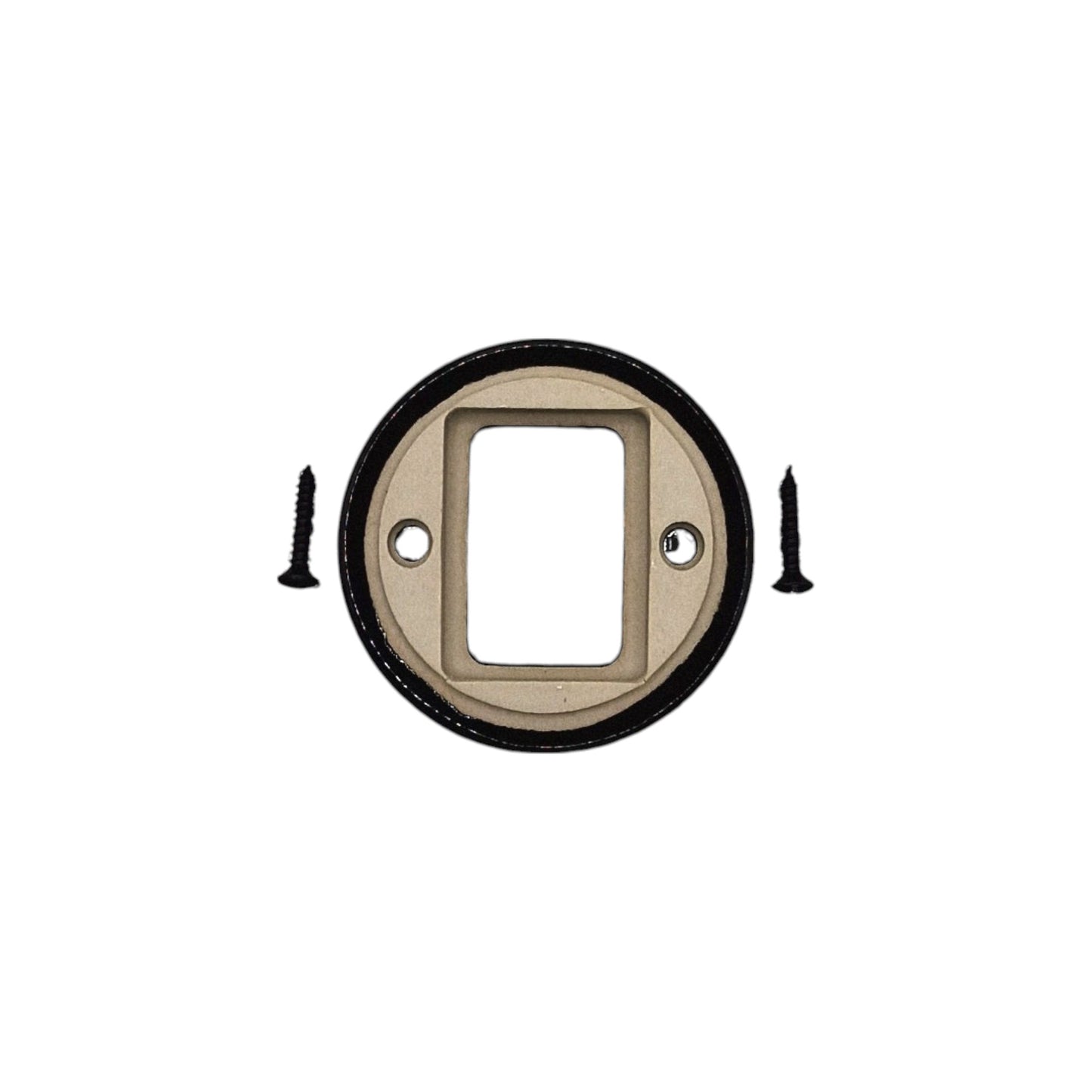 Retro style Black Ceramic Frame Replacement Part Flushed-Mounted Push Button Switch-Double Loft Vintage Cottage
