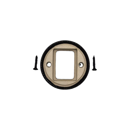 Retro style Black Ceramic Frame Replacement Part Flushed-Mounted Push Button Switch-Double Loft Vintage Cottage
