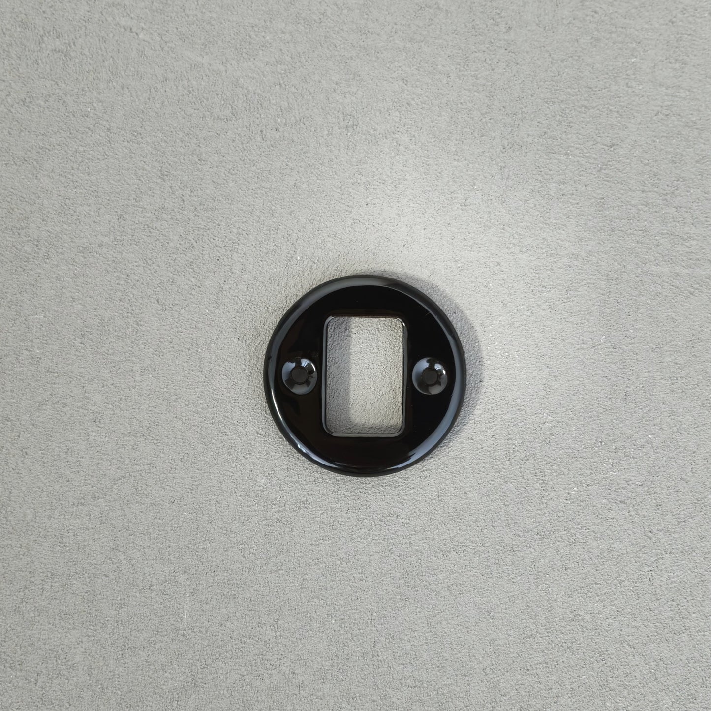 Retro style Black Ceramic Frame Replacement Part Flushed-Mounted Push Button Switch-Double Loft Vintage Cottage